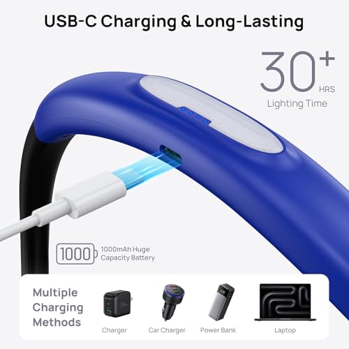 120-Lumen Trond Rechargeable USB-C Neck Reading Light w/ 3 Color Modes (Blue or Purple) - image 3