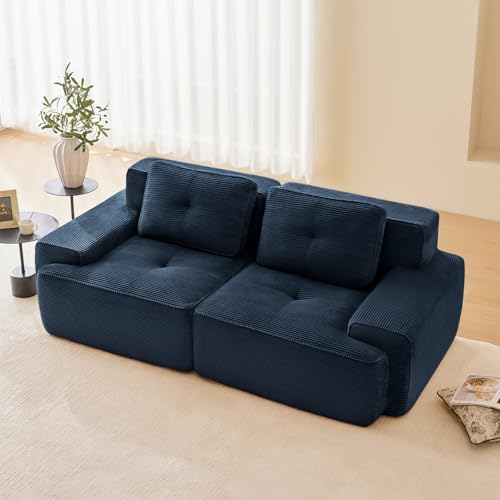 Image of Corduroy Modular Sectional Sofa, Oversized Cloud Couches for Living Room