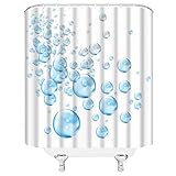 UUZEAI Cortina de Ducha de Burbujas Azules de 180 x 270 cm de Largo, Juego de...