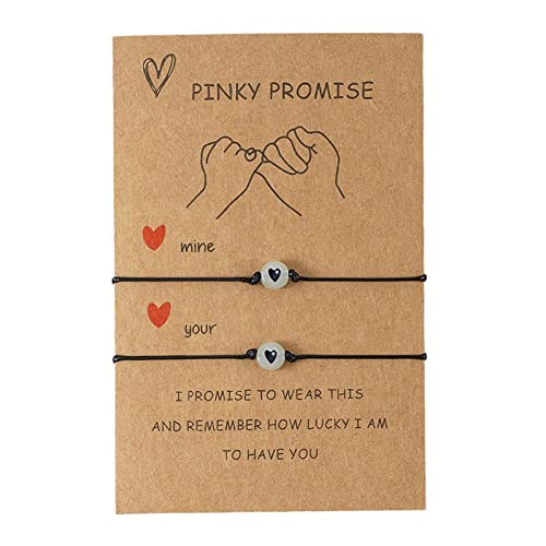 Pinky Promise Distance Matching Bracelets Luminous Love Charms Luck Berfor Best Friends Couple Family Women Men Teen Girls Regali