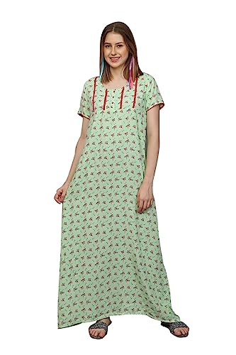 Image of Evolove Women's Viscose Liva Long Maxi Night Gown Nighty Dress with Pocket, Super Soft Comfortable (LNG-Rayon)