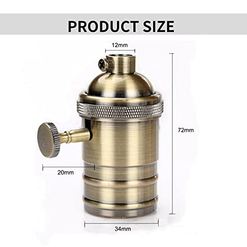 2 Pack Edison E27 Bulb Retro Lamp Holder, Vintage Edison Pendant Light Socket, Base Socket, Ceiling Pendant Lamp Holder For Coffee Shop Hotel Decor (Antique Bronze) #TOP1