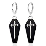 ANXIN STORE Gothic Retro Exaggerated Creative Cross Earrings Punk Style Funny Exaggerated Alternative Personality Earrings Female Gift (Black earrings)