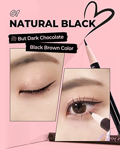 Amts X True Beauty Edition Waterproof Liquid Black Eyeliner | Kiss Your Eyes K-Beauty | Natural Black (Light Black) #TOP5