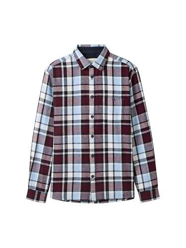 TOM TAILOR Herren Comfort Fit Hemd im Karomuster, 36680 - Purple Twill Check, L – Ansicht 4
