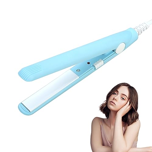 Mini plancha rizadora 2 en 1 para cabello corto azul miniatura 1