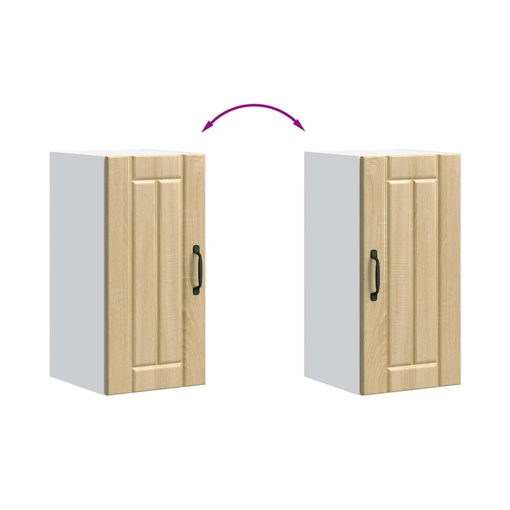 Küchen-Hängeschrank Lucca in Sonoma-Eiche, Wandschrank mit Glastüren, Küchenschrank zur Wandmontage aus Holzwerkstoff, 30 x 31 x 60 cm, kompakter Schrank für Küchenorganisation