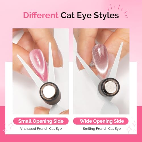 Image of MelodySusie Cat Eye Gel Nail Polish Magnet Set, 2 in 1 Scissor-shaped Nail Magnet Tool,French Effect Cat Eye Magnet, Nail Design Tools for Salon and DIY at Home