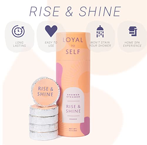 Loyal To Self Shower Steamers 12 Pack - Rise & Shine Orange Energizing Aromatherapy Bath Bombs - Essential Oil Morning Refresh Stress Relief & Mood Boost - Spa Treatment At Home - Great Gift For Women #TOP1