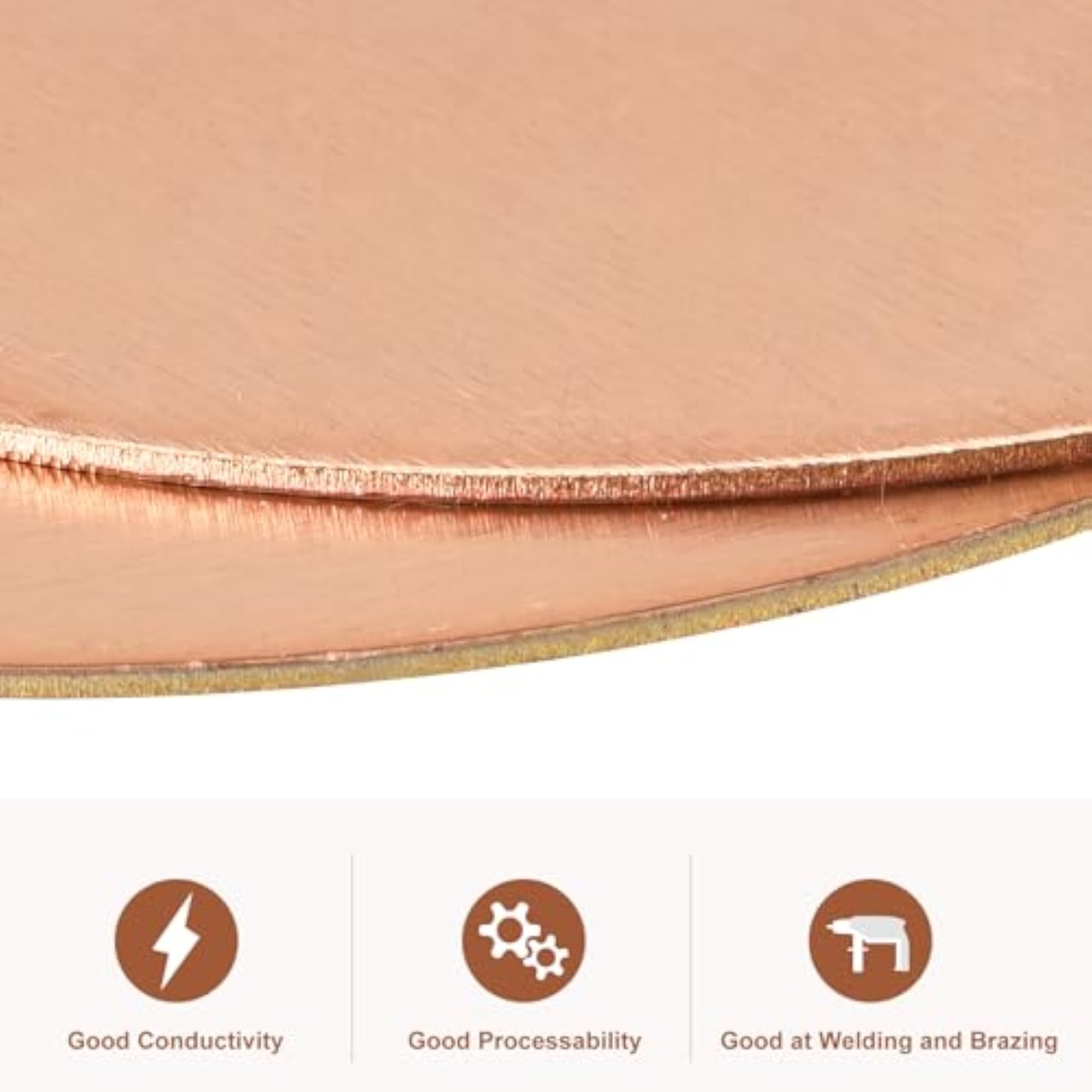 Pure Copper Sheet, 2pcs 4" x 0.03" for Crafts