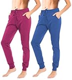 Sexy Basics Women's Drawstring Joggers | Knit Cotton Sweat Pants | Multi Packs & Colors