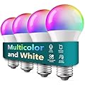 TREATLIFE Smart Light Bulbs 4 Pack, UL Certified 2.4GHz Color Changing Light Bulb, Works with Alexa Google Home, A19 E26 Dimmable LED Light Bulb 9W 800 Lumen for Party Decoration, Smart Home Lighting