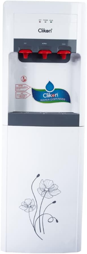 Clikon Top Loading Water Dispenser, Normal, Hot & Cold, Temperature Controlled Rust Proof Stainless Steel Boiling & Cooling Tank, 500 Watts, White – CK4003