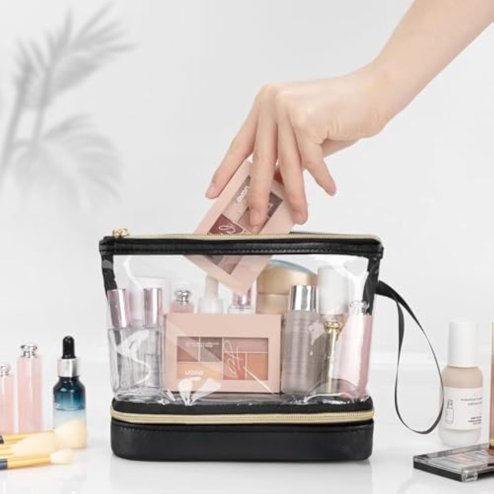 Dual-Layer Waterproof Makeup Pouch Bag, Travel-Ready