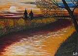  Atelier Karin Haase zeitgenössische moderne Malerei Herbst Kirche Wald Wand Bild Unikat Acryl auf Leinwand Hand gemalt