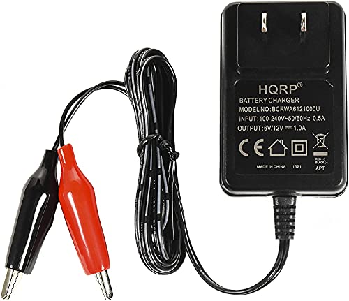 HQRP Fully Automatic 6V / 12V Sealed Lead Acid Smart Battery Charger SLA Maintainer compatible with Car Truck Motorcycle, Alligator Clips