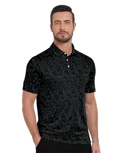 ZITY Golf Shirts for Men Short Sleeve Print Polo Shirt Moisture Wicking Regular Fit Casual Beach Polo2