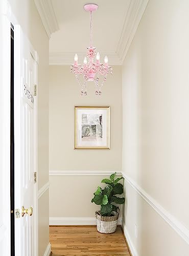 LaLuLa-Mini-Chandelier-with-Acrylic-Crystals-Pink-Chandelier-4-Light-Modern-Chandelier-for-Bedroom