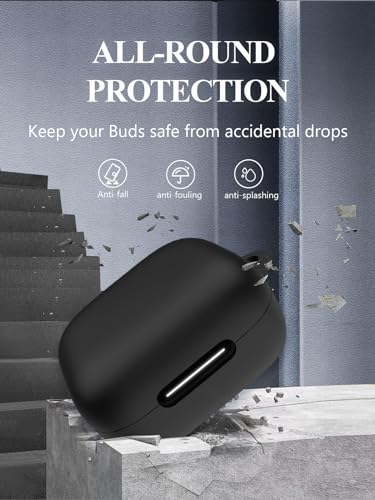 Coque pour écouteurs Soundcore by Anker P30i, Coque de Protection en Silicone Souple, Portable, résistante aux Rayures et aux Chocs, avec kit de Nettoyage, Mousqueton et Cordon, Noir – vue 5