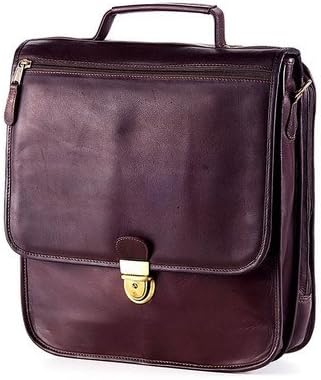 Tuscan Upright Vertical Leather Laptop Briefcase Color: Brown