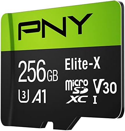 PNY 256GB Elite-X Class 10 U3 V30 microSDXC Flash Memory Card - 100MB/s, Class 10, U3, V30, A1, 4K UHD, Full HD, UHS-I, Micro SD