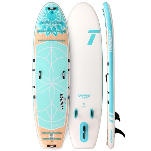 THURSO SURF Tranquility 10 ft 8 Yoga Paddle Board Inflatable Stand Up Paddleboard Yoga/Pilates/Fitness SUP Board | Woven Drop-Stitch | Fusion PVC | Welded Rail | Lightweight & Rigid
