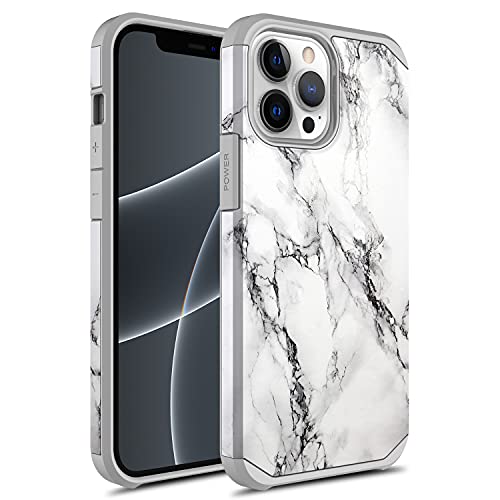 Coque antichoc pour iPhone 13 Pro Max fine motif marbre blanc