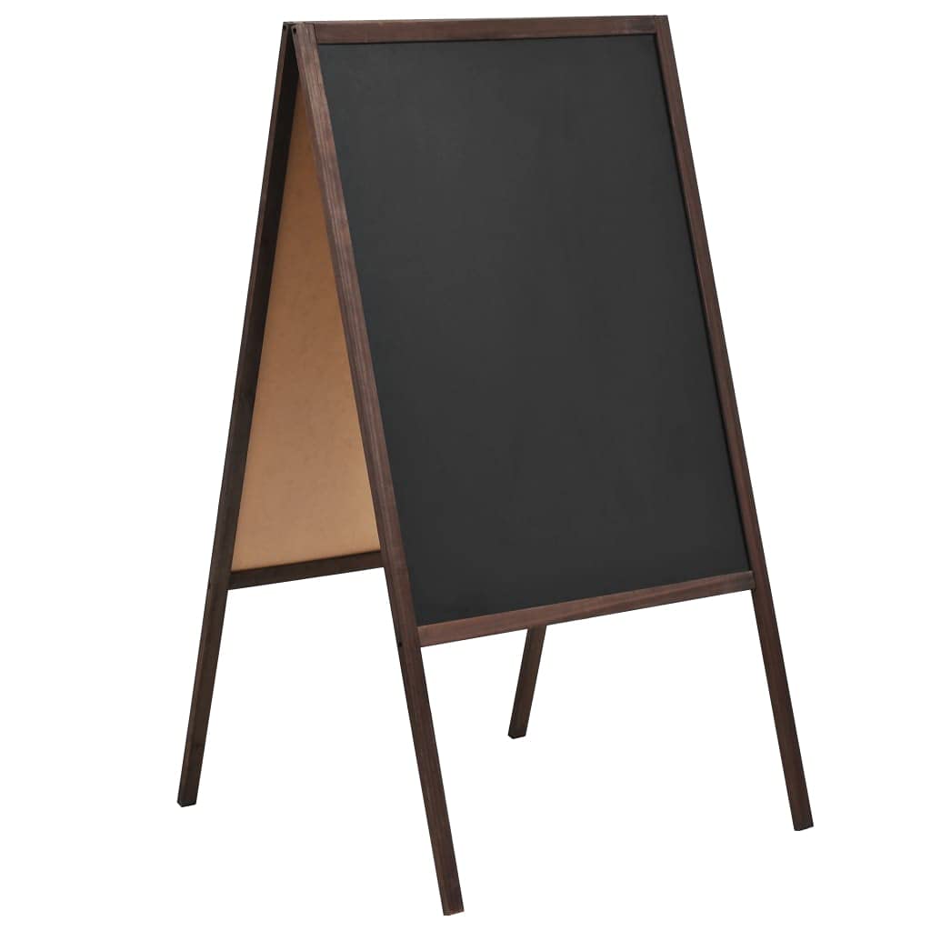 Pizarra de doble cara con caballete de madera de cedro, 60 x 80 cm, pizarra negra de tiza con caballete, se puede escribir con tiza y rotuladores de tiza, para bares, restaurantes locales