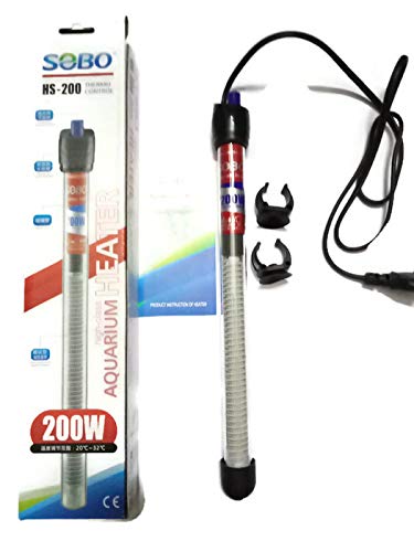 NEW HORIZON AQUARIUM ACCESSORIES Sobo Full Automatic, Submersible 200 Watts Aquarium Heater with Auto Cutoff Facility