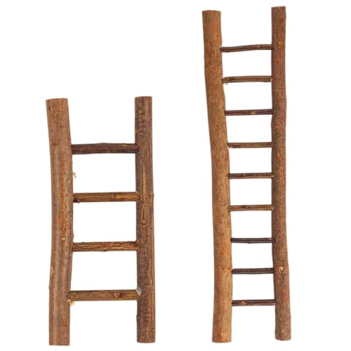 Mini Ladders for Crafts, 2 Pcs Wooden, 2 Assorted Sizes, Mini Wooden Ladder