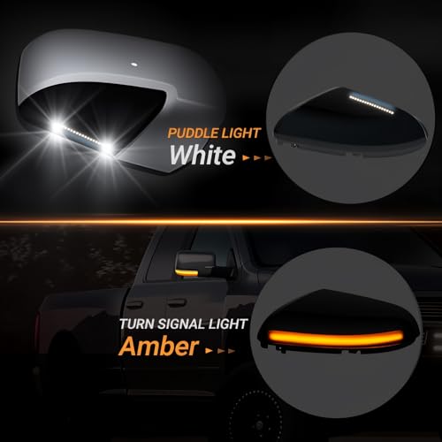 D-Lumina Sequential LED Passenger Side Mirror Turn Signal Puddle Light Smoked Lens for Dodge Ram 1500 2009-2018, Ram 2500 2010-2018, Dynamic Indicator Strip Mirror Lamp, Replacement for 68064948AA by D-Lumina - Used condition - Image 3