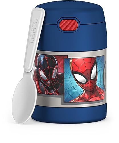Image of THERMOS FUNTAINER Insulated Food Jar, 10 Ounce, Kid Friendly Food Jar with Foldable Spoon, Spider-Man (Pack of 6)