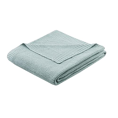 Image of INK+IVY Bree Knit Throw Blanket for Bed, Sofa, and Couch, Lightweight, Breathable, Soft & Cozy Summer Blanket, Throw (50 in x 60 in), Aqua