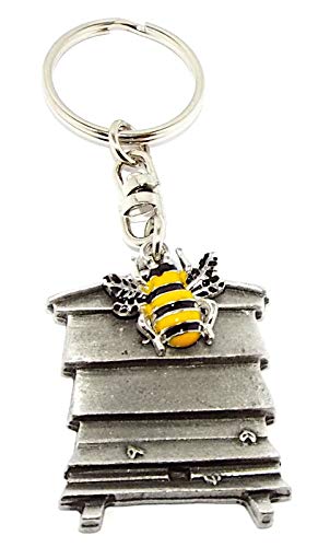 Beehive Keyring - 3D - Handcrafted from Pewter in