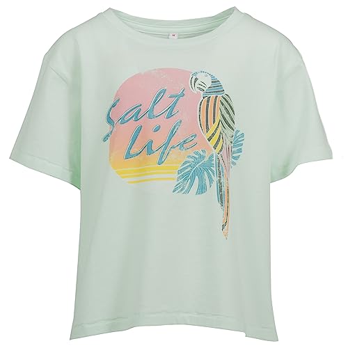 Image of Salt Life Girls' Polly in Paradise Youth Cropped Short Sleeve Classic Fit Shirt