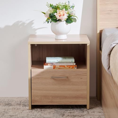 Image of Home Centre Helios Alton Queen Bed |Engineered Wood with Box Storage Queen Bed| (Oak) |1 Year Warranty