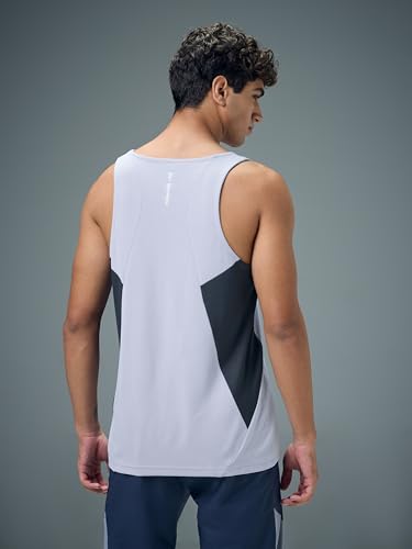 Image of TECHNOSPORT Men's Solid Slim Fit Scoop Neck Sports Innerwear Vest with TECHNOCOOL+ Quick Dry Anti Odour Anti Microbial 2 Way Stretch Soft & Smooth Activewear