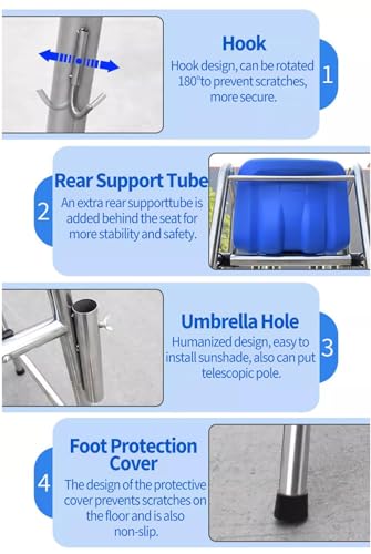 Silla de guardavidas multiusos de acero inoxidable para piscina miniatura 5