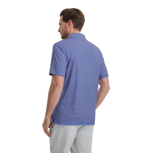 Image of M MAELREG Mens Golf Shirt Short Sleeve Dry Fit Print Moisture Wicking Performance Patterns Collared Polo Shirt