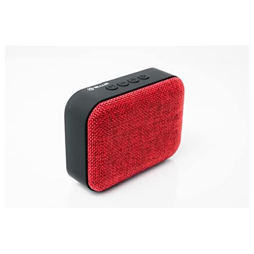 TELLUR Callisto Cassa Bluetooth Portatile, Disegno Ultra Compatto con Tessuto, Altoparlante Portatile, Funzione Vivavoce, USB, MicroSD/TF, MicroUSB Aux Port, Rosso