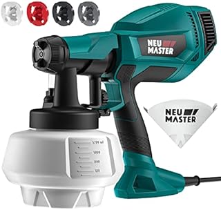 Upgraded Paint Sprayer, NEU MASTER HVLP Electric Spray Paint Gun, 1200ML Container/4 Nozzles/3 Patterns for Home Interior and Exterior, Cabinets, House, Fence, Ceiling