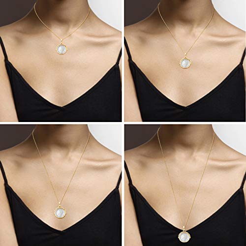 Miabella 18K Gold over Sterling Silver Italian Genuine Reversible Flip 100 Lira Coin Pendant with Adjustable Chain Necklace, Medallion Made in Italy4