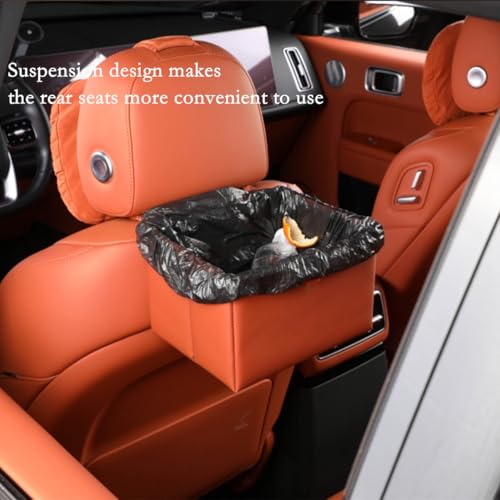 Image of Car Trash Can, Foldable Multifunctional Hanging Storage Box Trash Can with a Roll of Garbage Bag, Multi Pocket Design Suitable for Car, Home, and Office Car Trash Cans (black1)