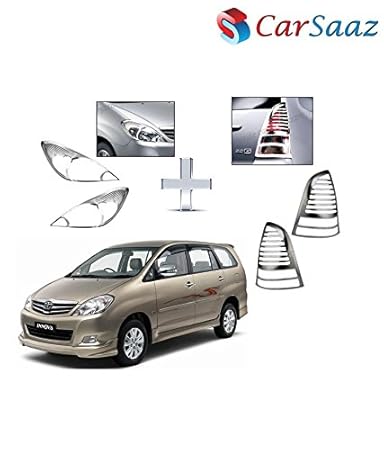 CAR SAAZ Head and Tail Light Molding Chrome Combo for Innova Type-2