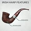 Peterson Pipes Irish Harp Series - Hand Crafted Wood Briar Pipe Made in Ireland, 3mm (Sand Blast, 05 Calabash) #3