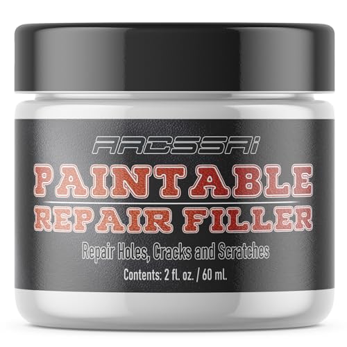 ARCSSAI ARCSSAL Paintable Leather Filler for Tears, Holes, Crack, Burns on Leather Car Seats, Furniture, Shoes. Leather Repair Gel (Dark Brown), 2 oz. with Easy Step-by-Step Guide