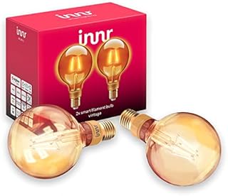Innr Smart Filament LED Bulb Globe E27 Vintage, 2200K, Works with Philips Hue* / Alexa/Google (Hub Required) G95, 2-Pack, RF 261-2