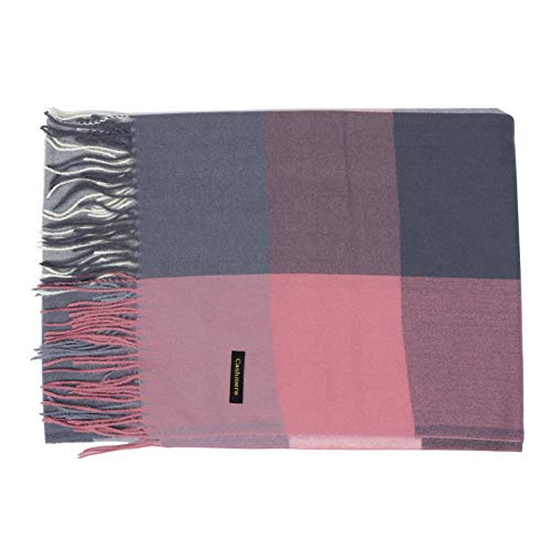ABOOFAN Lenço de Padrão de Grade Lenço de Inverno Engrossado Lenço Prático de Moda Pashmina Quente