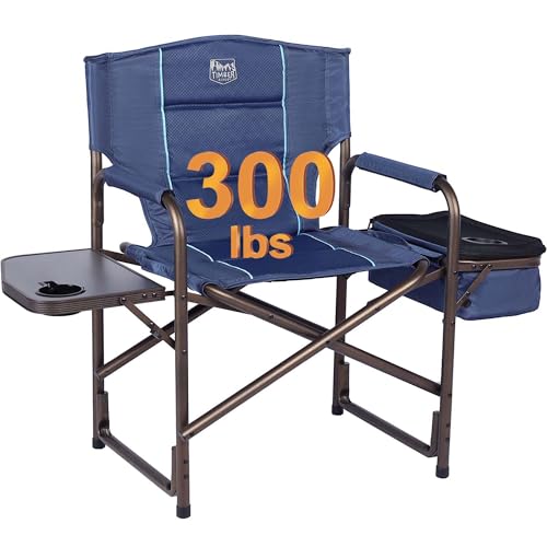 Best Lawn Chair for Sporting Events: Top Comfortable Portable Picks 6 TIMBER RIDGE Folding Camping Chair with Cooler Bag, Director Chair Foldable with Side Table for Adults, Camp Chairs for Outdoor, Lawn, Sports, Fishing, Heavy Duty Supports 300lbs, Blue