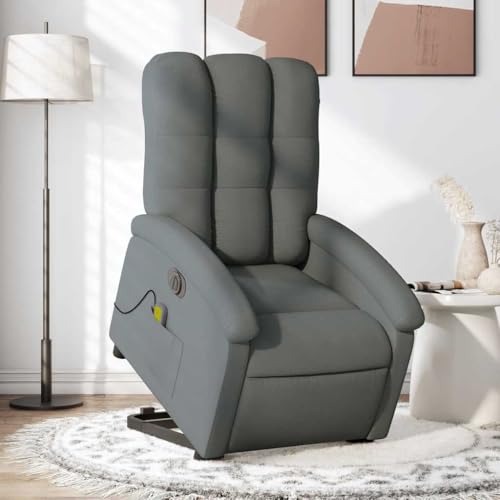 mtlskopl Electric Massage Recliner Chair Dark Gray Fabric Polyester Modern